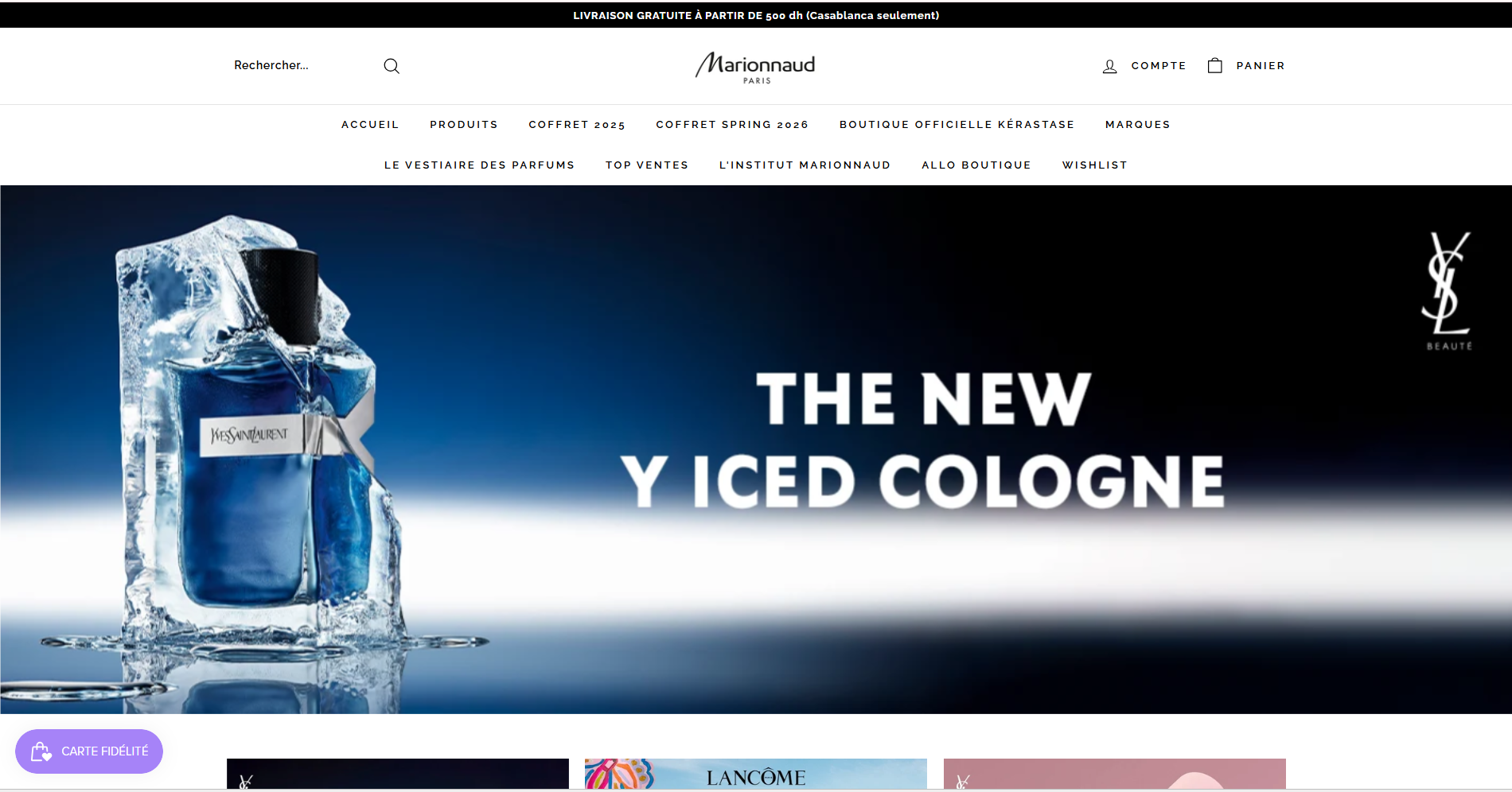 Capture du site Marionnaud